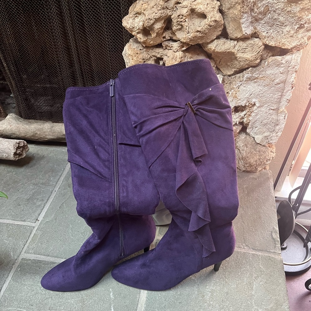 Purple Impo Stretch High Heel Boots Size 9.5